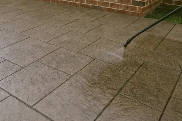 a stamped concrete patio being finished from Mr. Concrete Construction San Antonio in Boerne, TX - Boerne TX a stamped concrete patio being finished from Mr. Concrete Construction San Antonio in Boerne, TX - Boerne TX