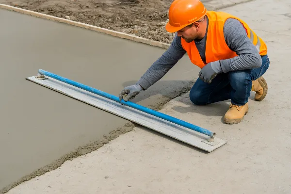 a male worker smoothing a fresh concrete slab from Mr. Concrete Construction San Antonio in Bulverde, TX - Bulverde TX a male worker smoothing a fresh concrete slab from Mr. Concrete Construction San Antonio in Bulverde, TX - Bulverde TX