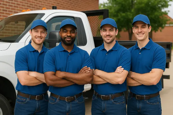 4 workers in uniform similing at the camera from Mr. Concrete Construction San Antonio in Castle Hills, TX - Castle Hills TX 4 workers in uniform similing at the camera from Mr. Concrete Construction San Antonio in Castle Hills, TX - Castle Hills TX
