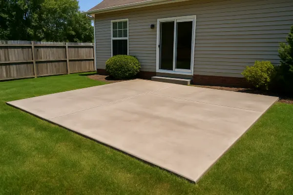 a house featuring a new concrete patio from Mr. Concrete Construction San Antonio in San Antonio, TX - Concrete Footing Services
