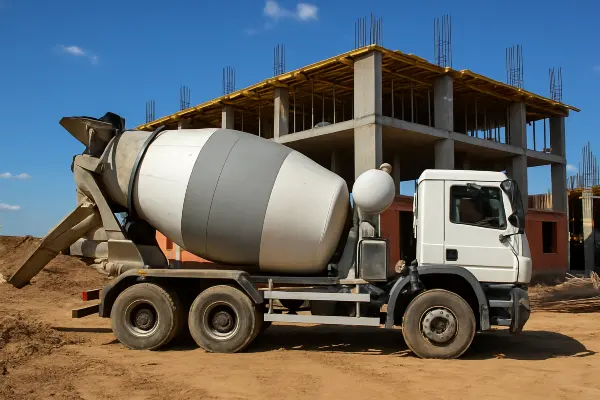 a white cement truck from Mr. Concrete Construction San Antonio in San Antonio, TX - Driveway Replacement a white cement truck from Mr. Concrete Construction San Antonio in San Antonio, TX - Driveway Replacement