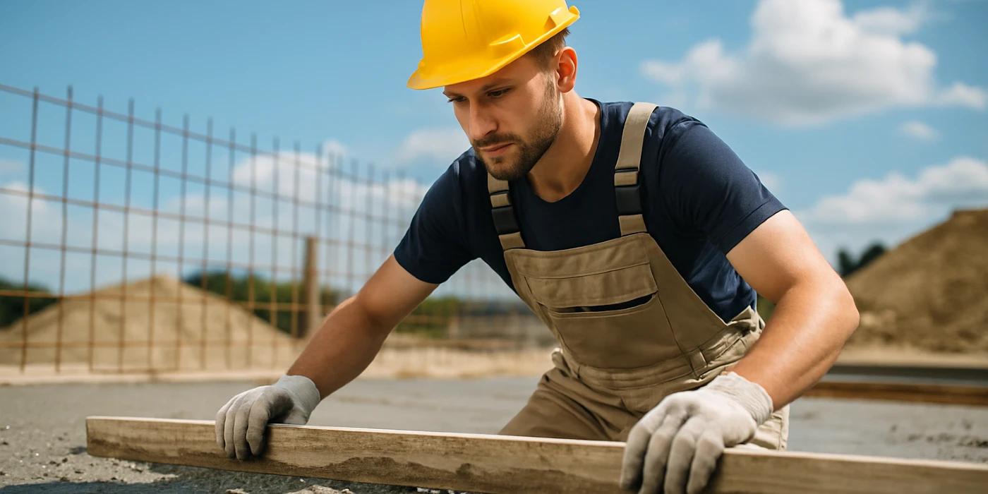 a male concrete worker spreading fresh cement on rebared ground from Mr. Concrete Construction San Antonio in Helotes, TX - Helotes TX