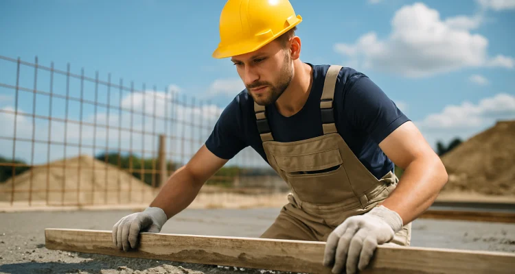 a male concrete worker spreading fresh cement on rebared ground from Mr. Concrete Construction San Antonio in San Antonio, TX - Sidewalk Repair