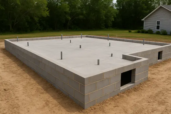 a finished concrete foundation for a new house from Mr. Concrete Construction San Antonio in San Antonio, TX - Stamped concrete work